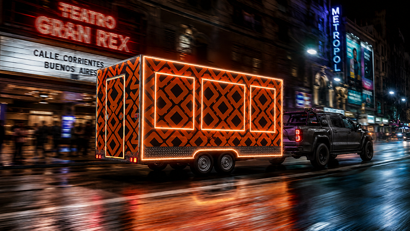 JOY Truck en Calle Corrientes de noche